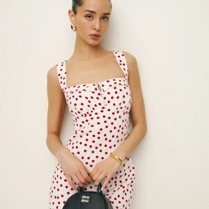 Reformation Tancy Red Polka Dot Dress in Bingo Size: 10